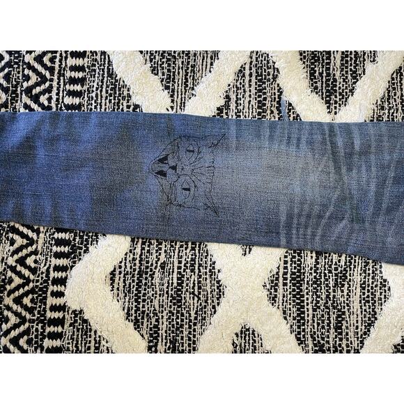 American Eagle Graffiti Jeggings Jeans Patches Scribble Distressed Size 0 - Picture 7 of 8